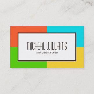 Cartes de visite de Neon Color Block CEO Company
