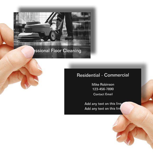 Cartes de visite de nettoyage commercial du bureau (Créateur téléchargé)