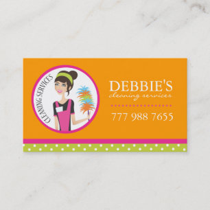 Cartes de visite de nettoyage de Chambre