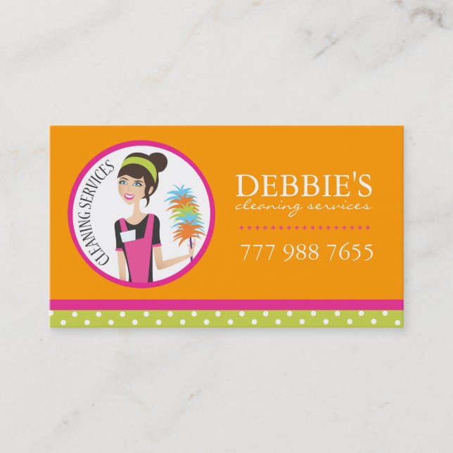 Cartes de visite de nettoyage de Chambre (Devant)