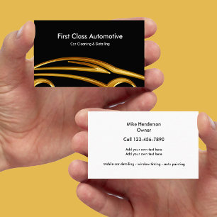 Cartes de visite de nettoyage des détails de l'aut