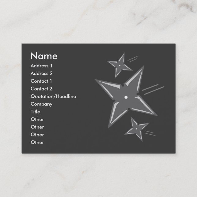 Cartes de visite de Ninja (Devant)