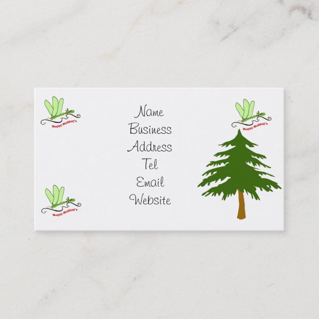 Cartes de visite de Noël de libellule (Devant)