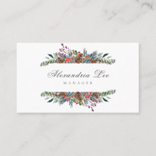 Cartes de visite de Noël Floral