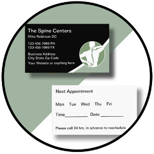 Cartes de visite de nomination des nouveaux chirop