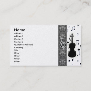 Cartes de visite de notes de violon et de musique