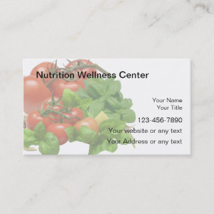 Cartes de visite de nutrition