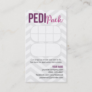 Cartes de visite de paquet de Pedi
