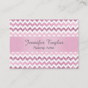 Cartes de visite de Parties scintillant Pink Chevr