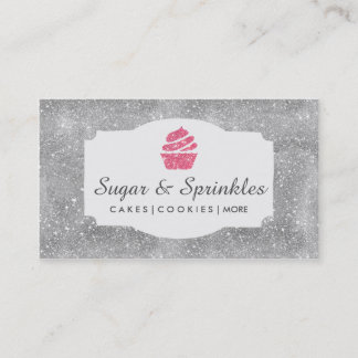 Cartes de visite de parties scintillantes d'argent