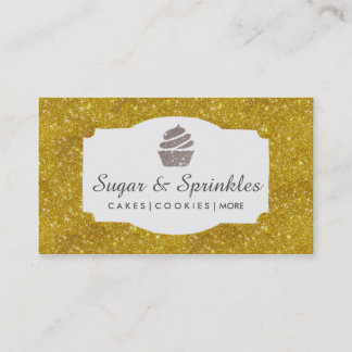 Cartes de visite de parties scintillantes d'or de
