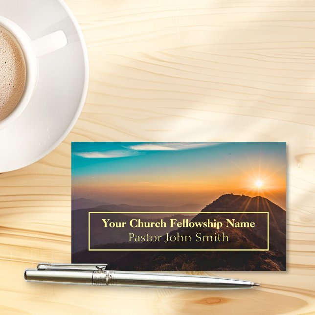 Cartes de visite de pasteur de l'église Mountain S (Mountain Sunrise Church Pastor Business Cards)