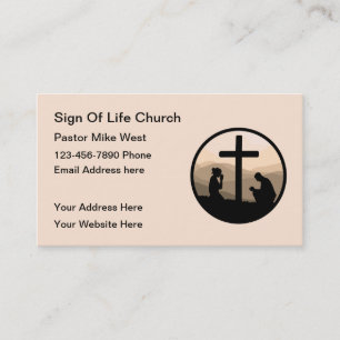 Cartes de visite de pasteur d'église chrétienne