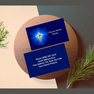 Cartes de visite de pasteur d'église Ciel Bleu Cro
