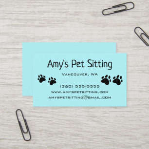 Cartes de visite de pattes de chat de chien