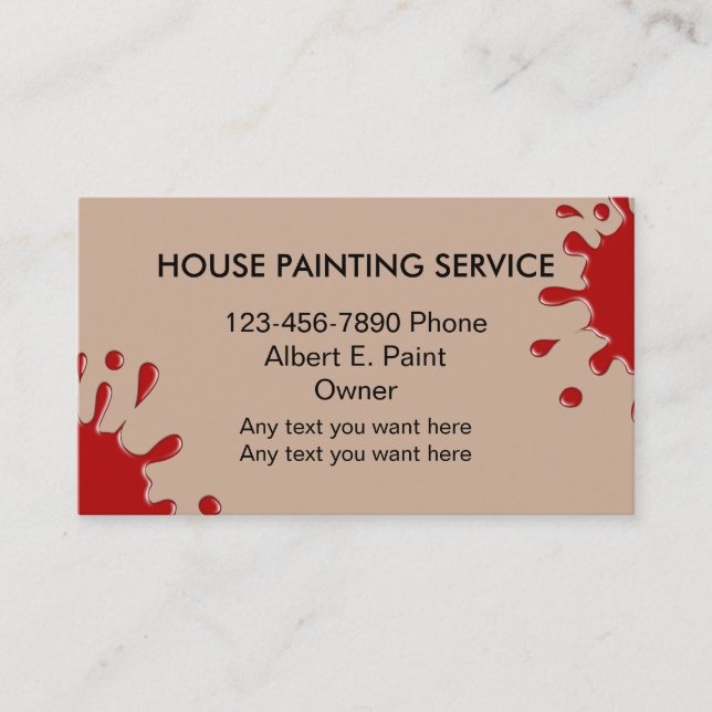 Cartes de visite de peintre de Chambre (Devant)