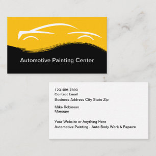 Cartes de visite de peinture et collision automobi