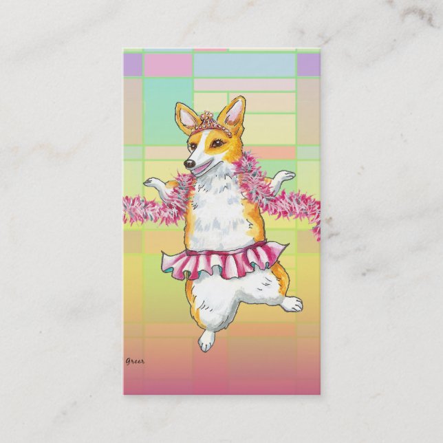 Cartes de visite de Pembroke Welsh Corgi Tutu (Devant)