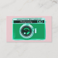 Cartes de visite de photographie de caméra verte