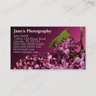Cartes de visite de photographie personnalisés
