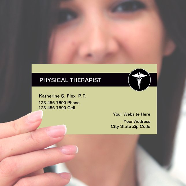 Cartes de visite de physiothérapeute (Physical Therapist Business cards by CustomBusinessTemplates)