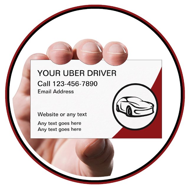 Cartes de visite de pilotes Uber simples cool (Créateur téléchargé)