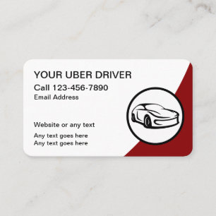 Cartes de visite de pilotes Uber simples cool
