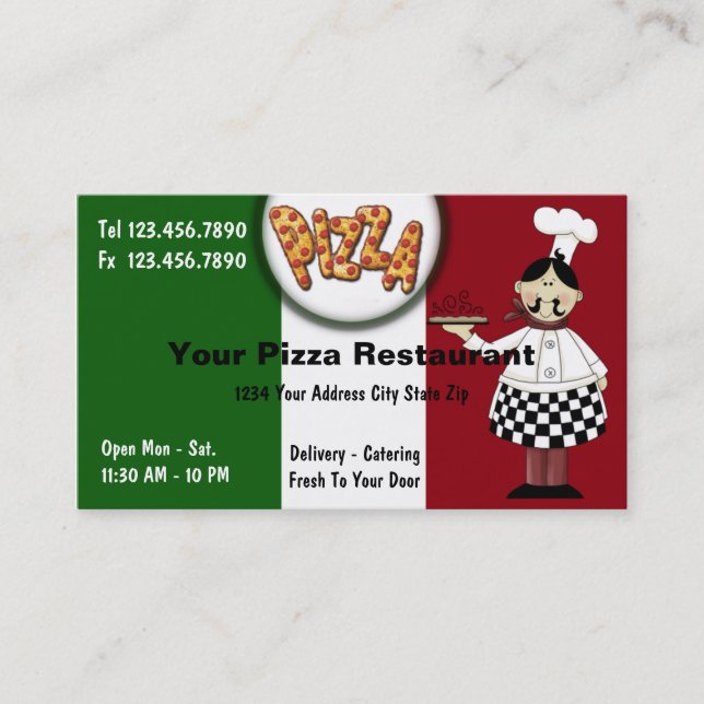 Cartes de visite de pizza (Devant)