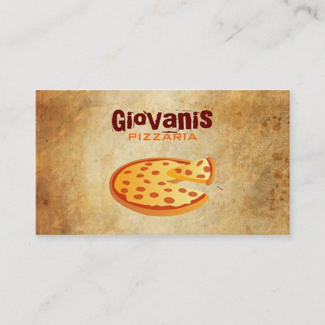 Cartes de visite de pizza (Devant)