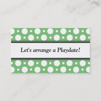 Cartes de visite  de Playdate Green Pois
