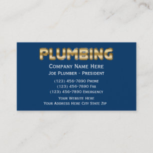 Cartes de visite de plombier