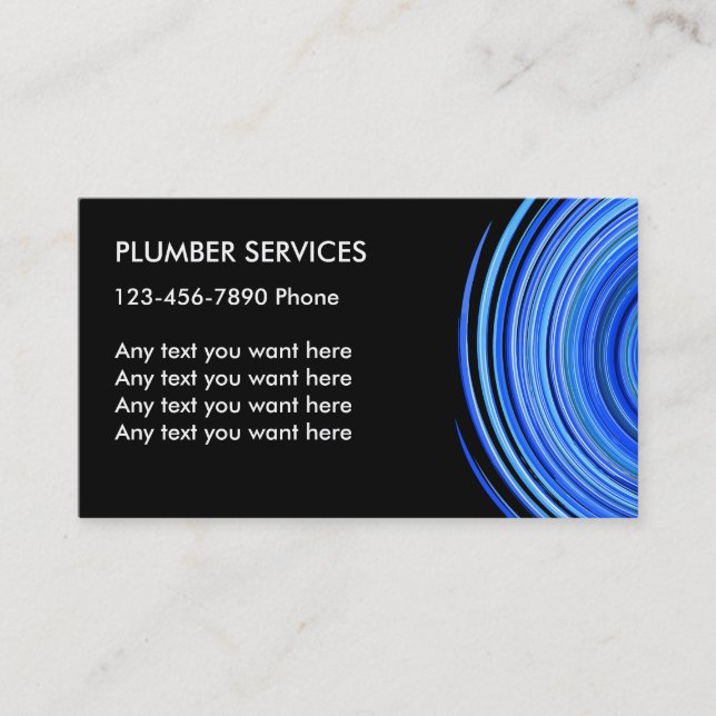 Cartes de visite de plombier simple (Devant)