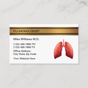 Cartes de visite de pneumologue médecin des poumon