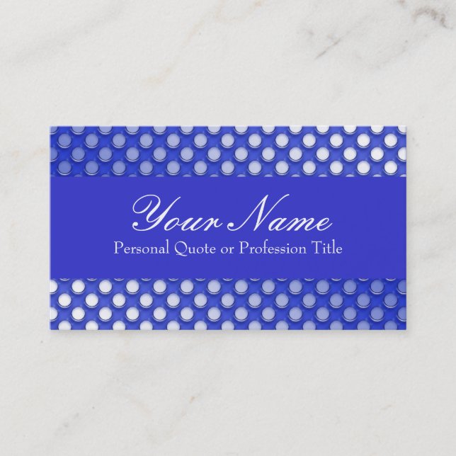 Cartes de visite de points de polka de gelée bleue (Devant)