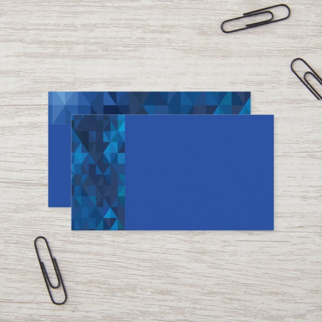 Cartes de visite de prisme géométrique bleu (Devant/Arrière en situation)