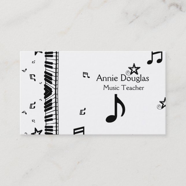 Cartes de visite de professeur de musique (Devant)