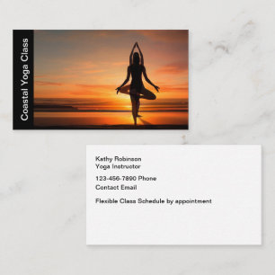 Cartes de visite de professeur de yoga de paysage