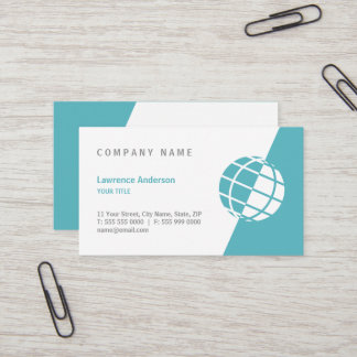 Cartes de visite de professionnel de logo de globe