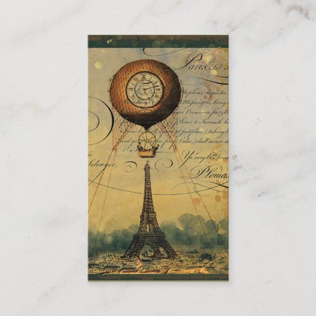 Cartes de visite de profil de la tour Eiffel Steam (Devant)