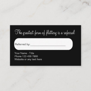 Cartes de visite de promotion de renvoi en vrac cl