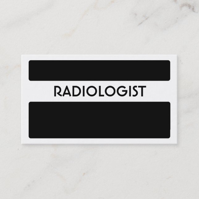 Cartes de visite de radiologiste noir blanc (Devant)