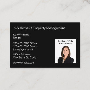 Cartes de visite de Realtor avec design simple pho