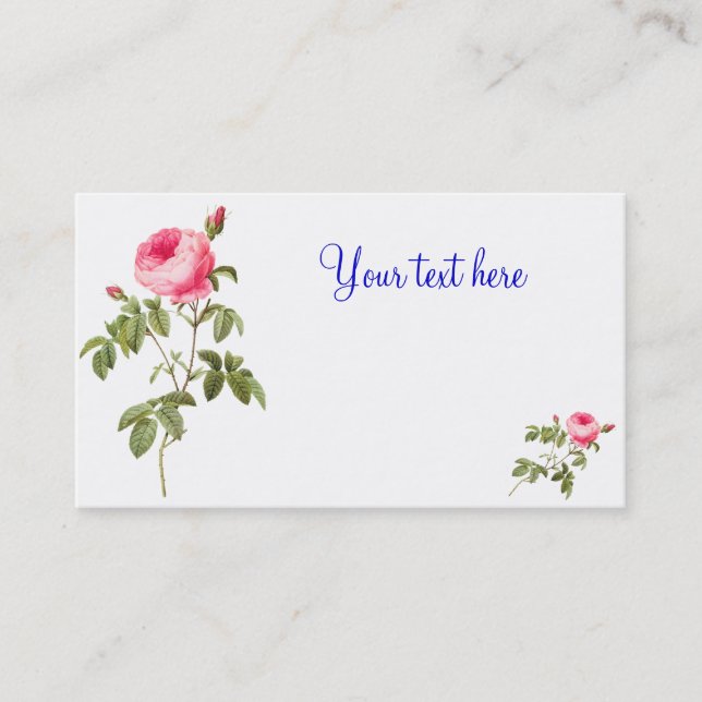 Cartes de visite de Redoute Rose Rose (Devant)