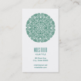 Cartes de visite de remise en forme Green Mandala