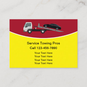 Cartes de visite de remorquage local simple