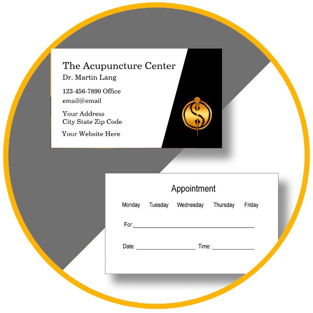 Cartes de visite de rendez-vous à l'acupuncture cl (acupuncture appointment cards by custombusinesstemplates)