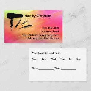 Cartes de visite de rendez-vous coiffeur tendance