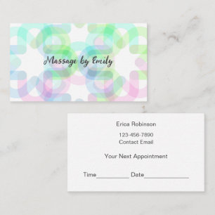 Cartes de visite de rendez-vous de massage moderne