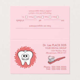 Cartes de visite de rendez-vous Dentist Pink