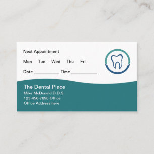 Cartes de visite de rendez-vous des dentistes à bu